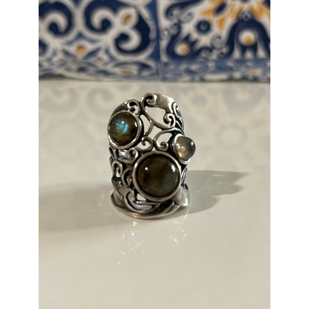 Made in ISRAEL | 3-Stone Intricate Ring | 925 Silver